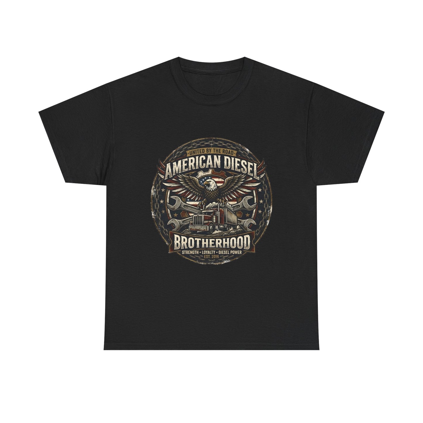 American Diesel Brotherhood T‑Shirt — Vintage Engine Mechanics Tee