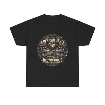 American Diesel Brotherhood T‑Shirt — Vintage Engine Mechanics Tee