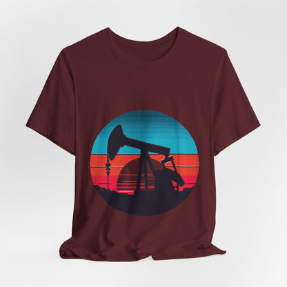 Oilfield Pumpjack Sunset T-Shirt