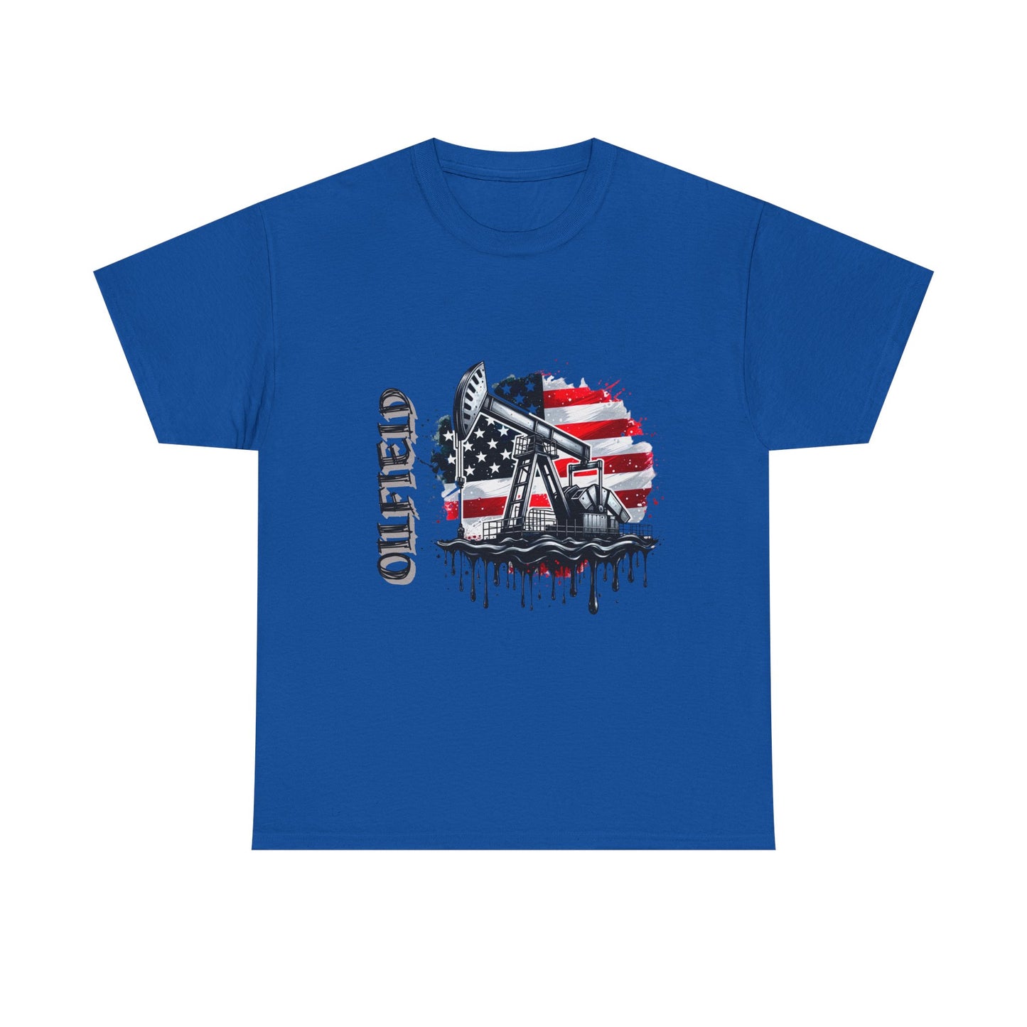 Oilfield USA Flag T-Shirt — American Oil Rig Graphic Tee