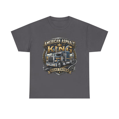 Trucker Tee — "American Asphalt King" Road Crown Semi Truck Graphic Shirt
