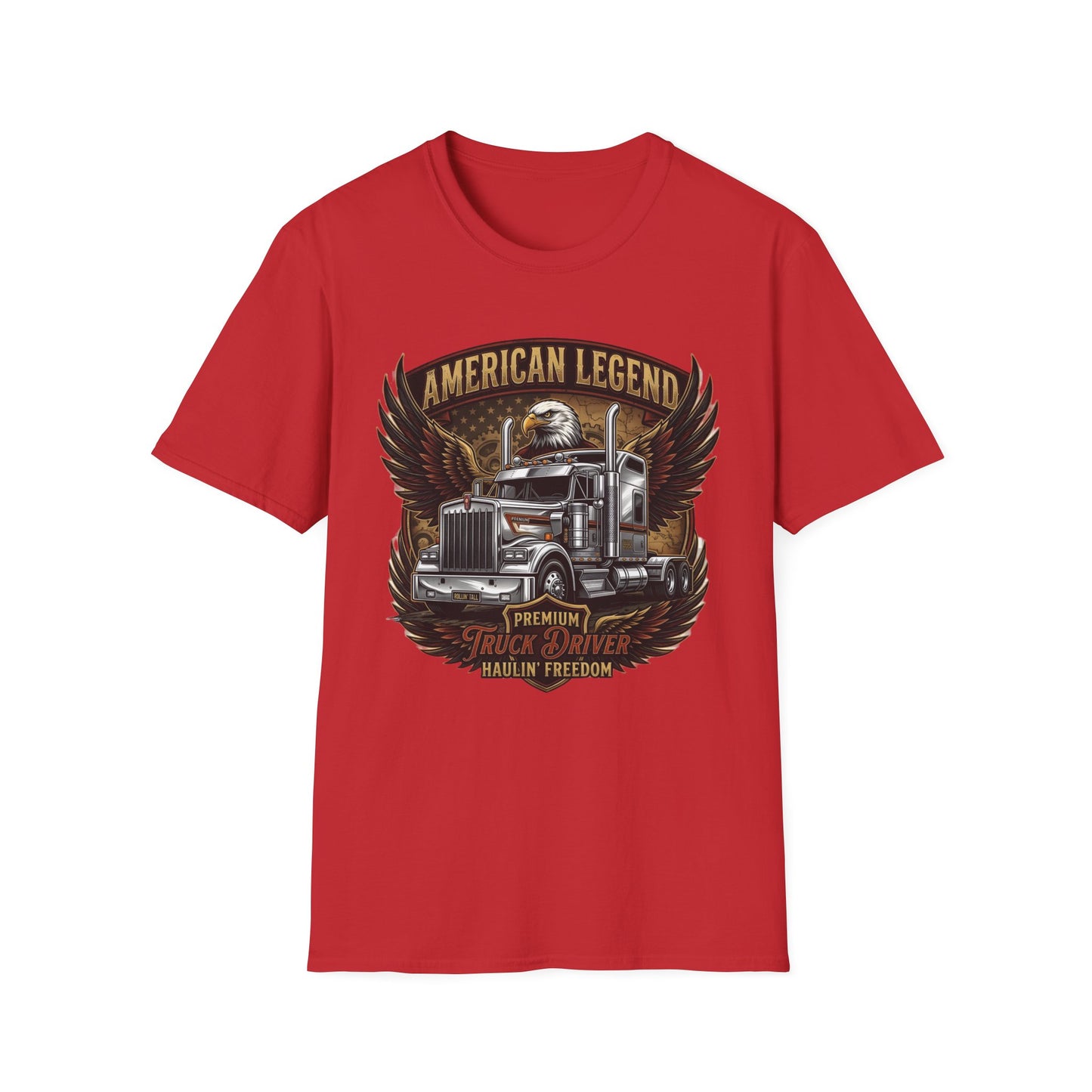 American Legend Trucking T‑Shirt — Eagle & Semi Truck Graphic