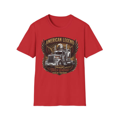 American Legend Trucking T‑Shirt — Eagle & Semi Truck Graphic