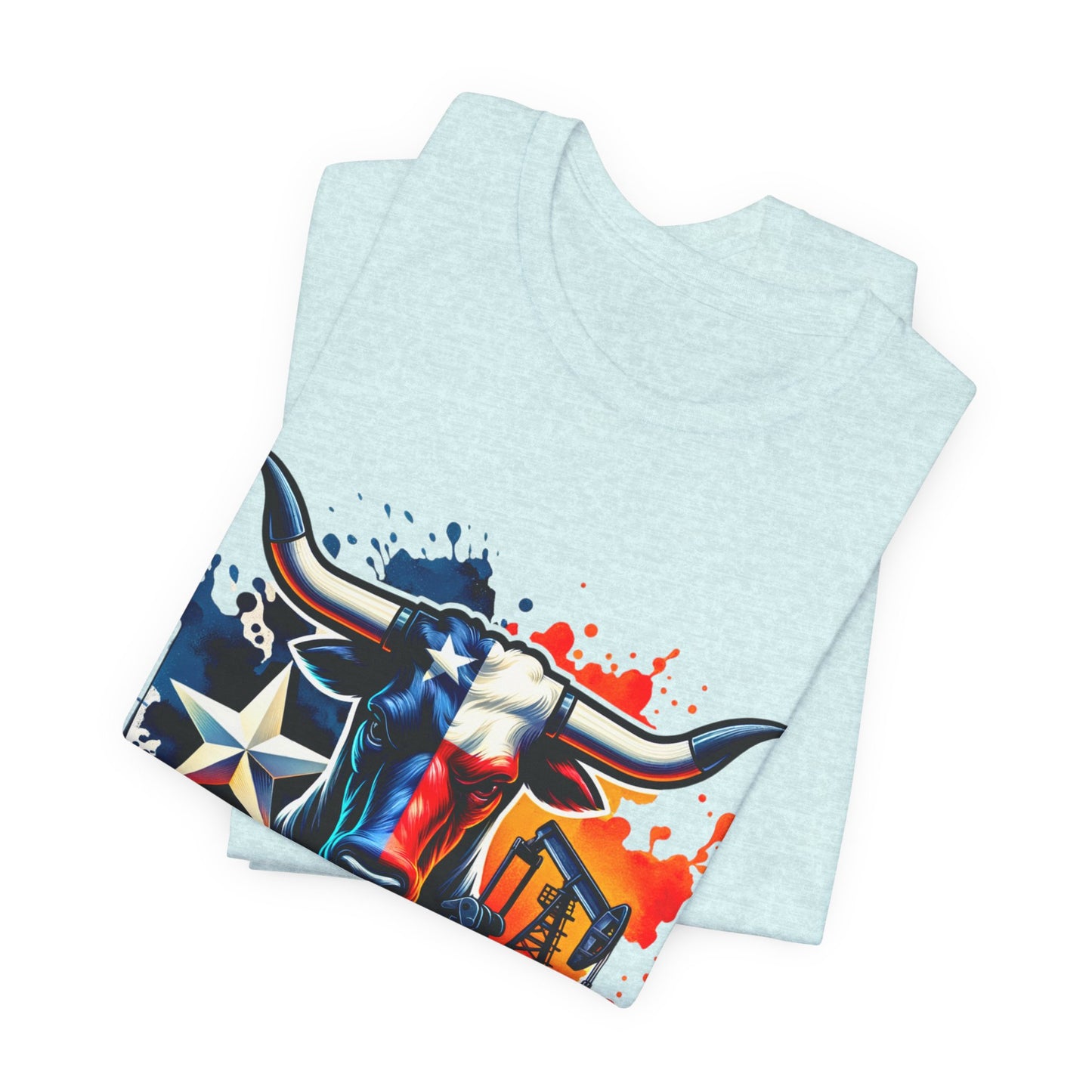 Drill Texas Bull Graphic Tee — American Flag Oilfield Design