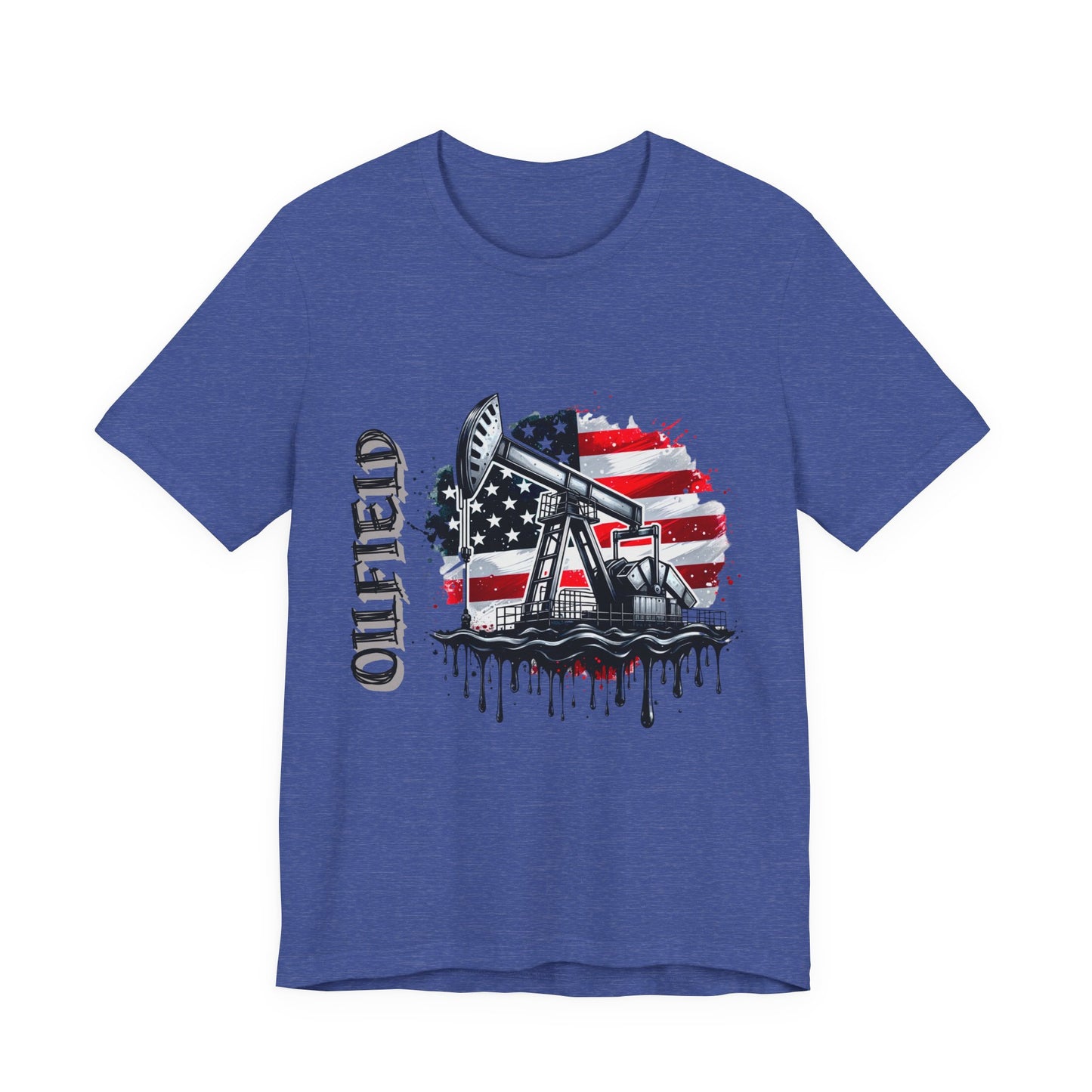 Oilfield USA Flag T-Shirt – American Oil Rig Graphic Tee