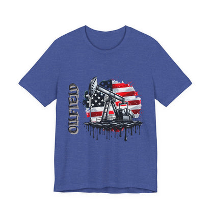 Oilfield USA Flag T-Shirt – American Oil Rig Graphic Tee