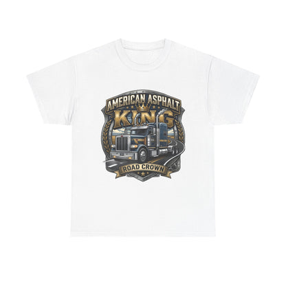 Trucker Tee — "American Asphalt King" Road Crown Semi Truck Graphic Shirt