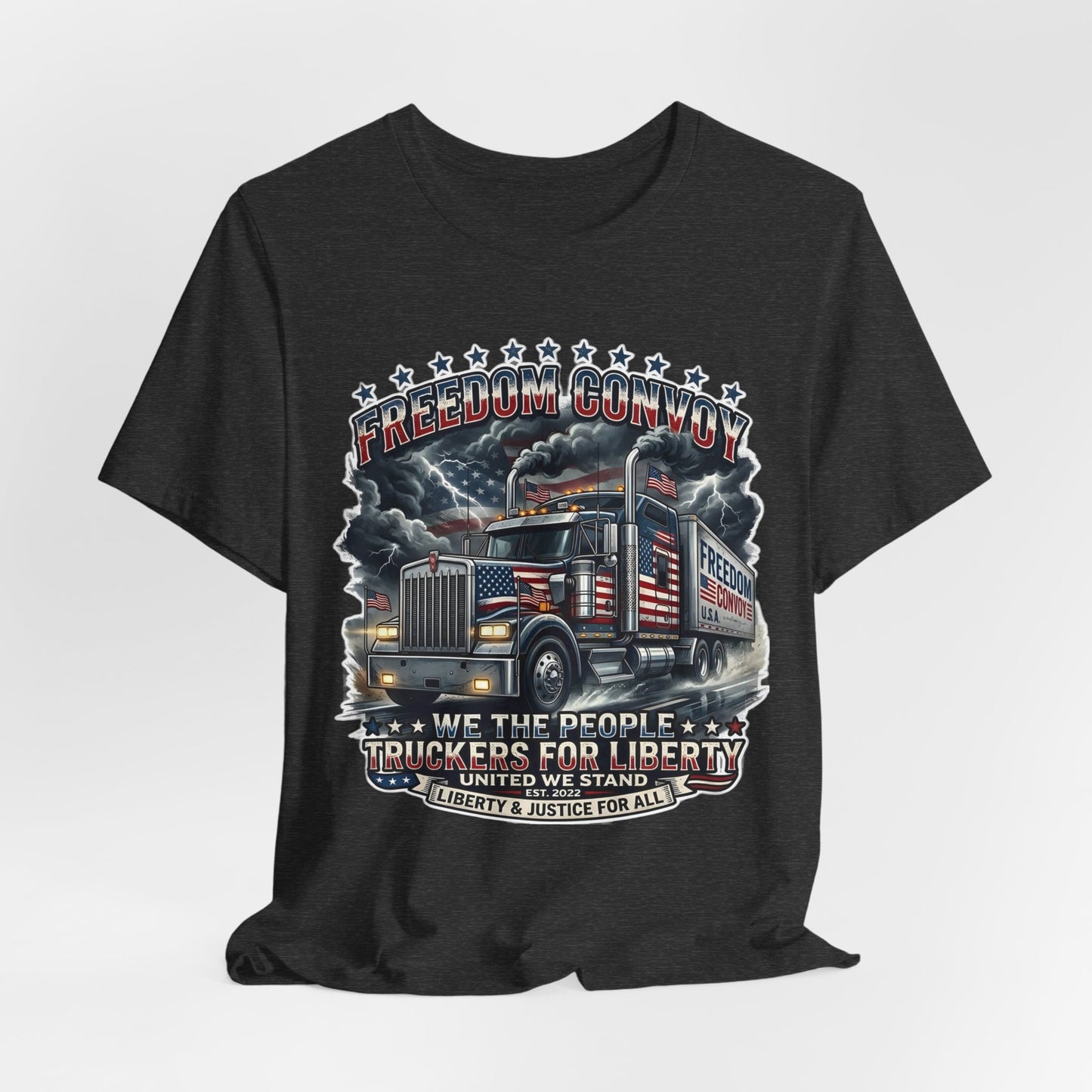Patriotic Big Rig T-Shirt — "Freedom Convoy: We the People" Graphic Tee