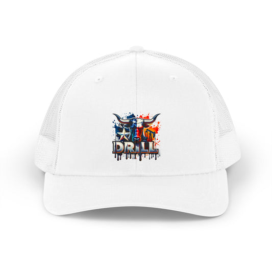 Retro Trucker Hat — American Drill Team Flag Design