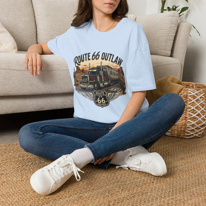 Route 66 Outlaw Trucker T-Shirt — Vintage Road Trip Tee