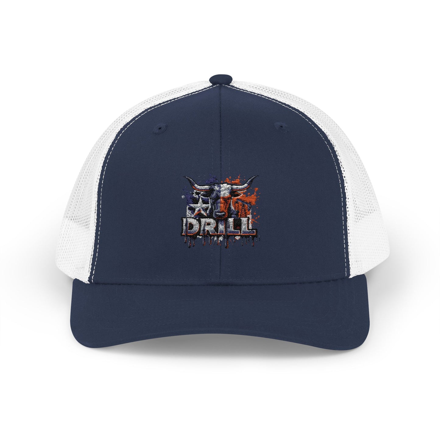 Trucker Cap — 'Drill' American Flag Skull Snapback