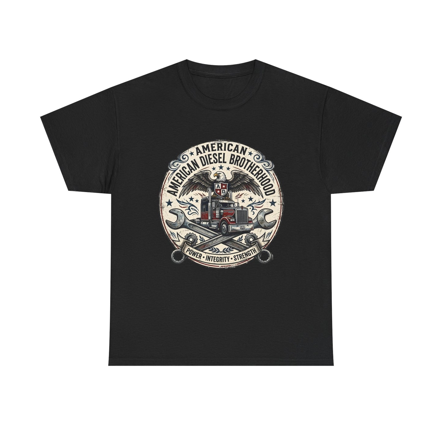 American Diesel Brotherhood T-Shirt — Vintage Trucker Mechanics Tee