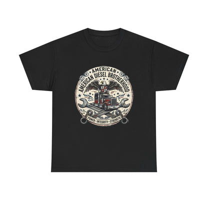 American Diesel Brotherhood T-Shirt — Vintage Trucker Mechanics Tee