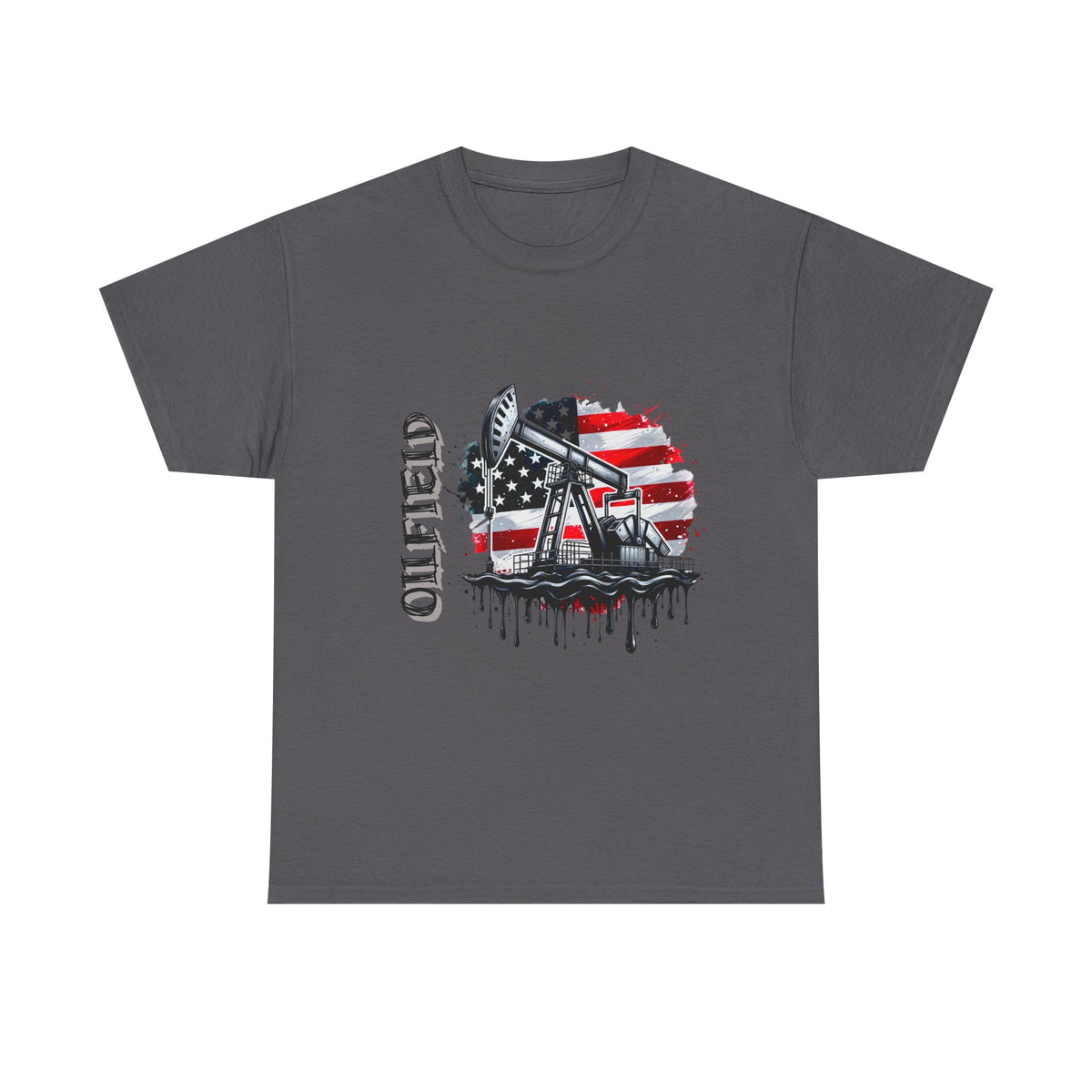 Oilfield USA Flag T-Shirt — American Oil Rig Graphic Tee