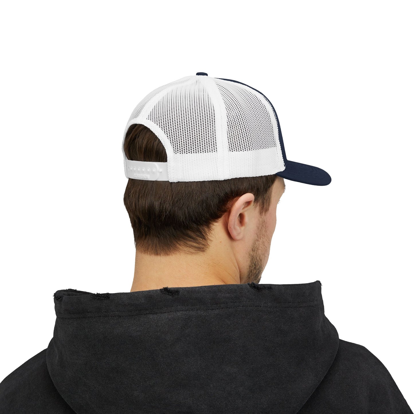 Trucker Cap — 'Drill' American Flag Skull Snapback