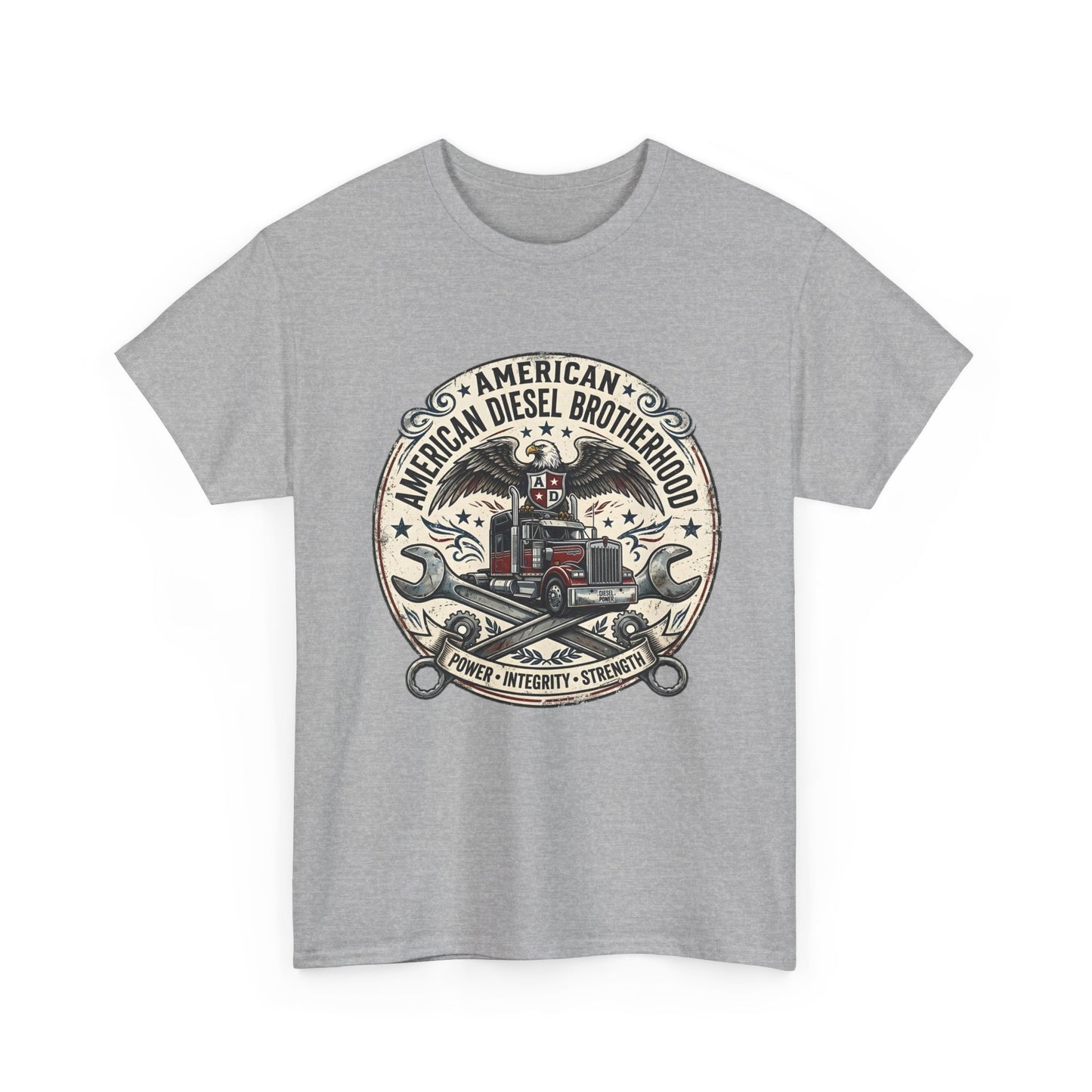 American Diesel Brotherhood T-Shirt — Vintage Trucker Mechanics Tee