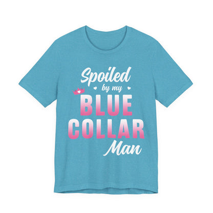 Blue Collar Tee — Pink Gradient Graphic Workwear T-Shirt