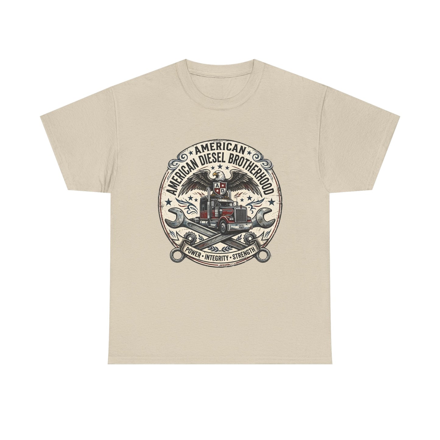 American Diesel Brotherhood T-Shirt — Vintage Trucker Mechanics Tee