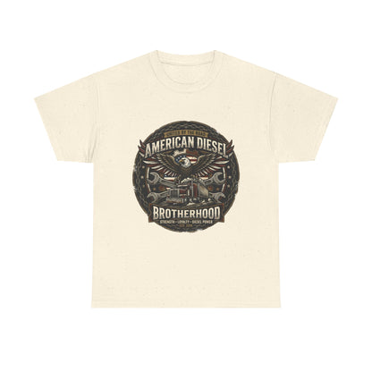 American Diesel Brotherhood T‑Shirt — Vintage Engine Mechanics Tee