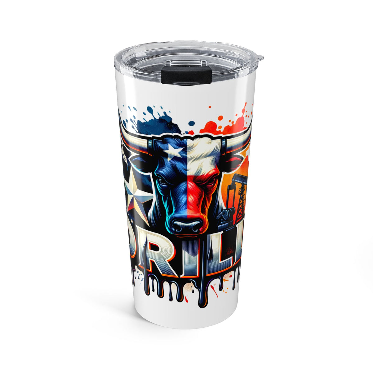 20oz Patriotic Bull Tumbler - American Flag Grill Master Travel Cup