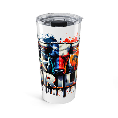 20oz Patriotic Bull Tumbler - American Flag Grill Master Travel Cup
