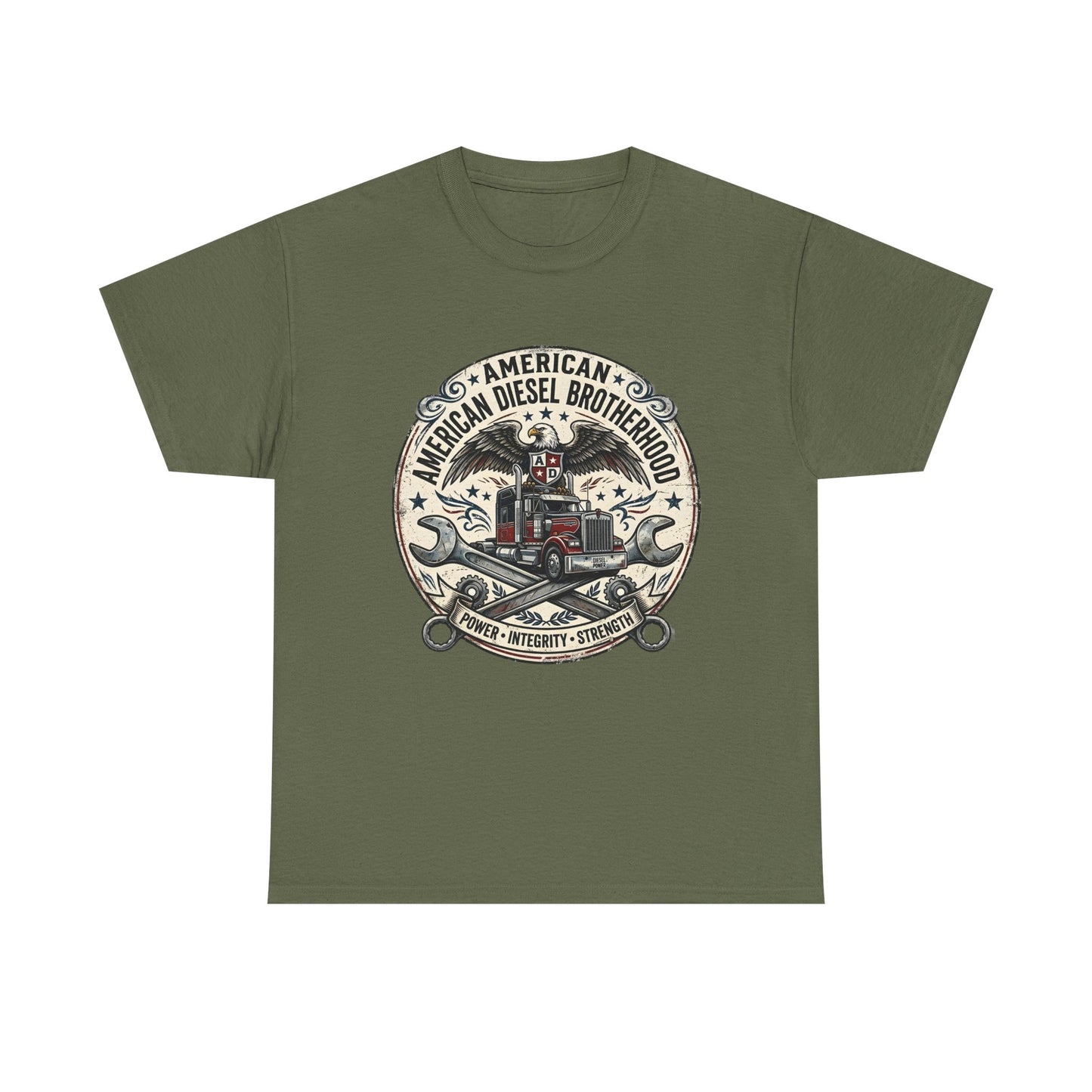 American Diesel Brotherhood T-Shirt — Vintage Trucker Mechanics Tee