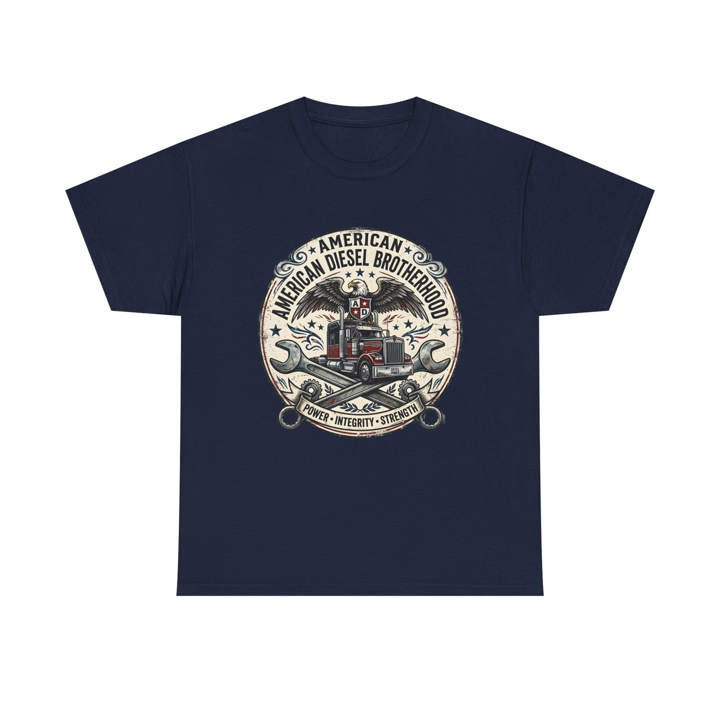 American Diesel Brotherhood T-Shirt — Vintage Trucker Mechanics Tee