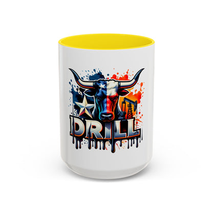 Drill Texas Bull Accent Coffee Mug – Oilfield Patriot 11/15oz