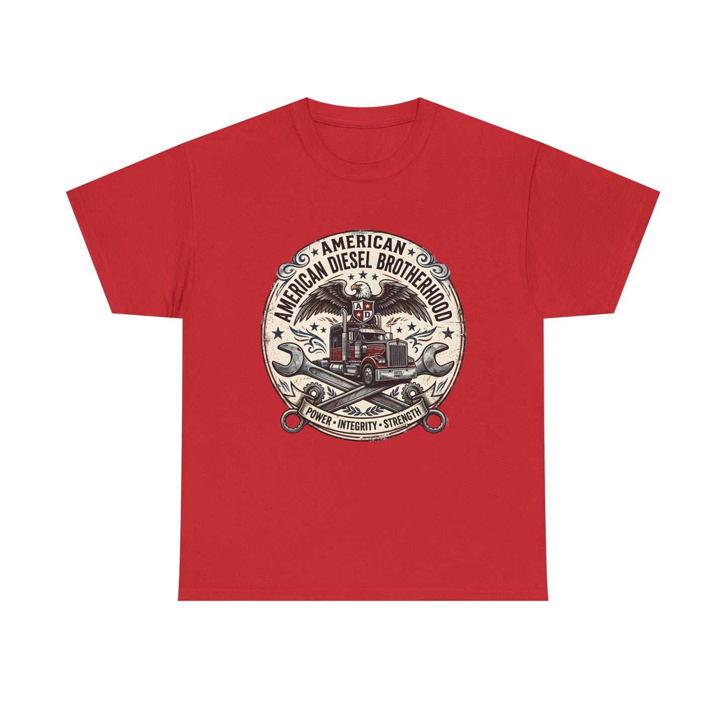American Diesel Brotherhood T-Shirt — Vintage Trucker Mechanics Tee