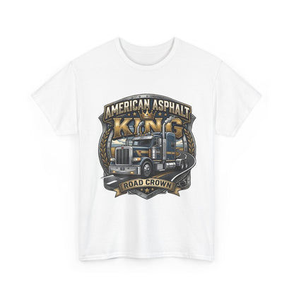 Trucker Tee — "American Asphalt King" Road Crown Semi Truck Graphic Shirt