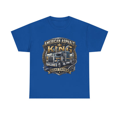 Trucker Tee — "American Asphalt King" Road Crown Semi Truck Graphic Shirt