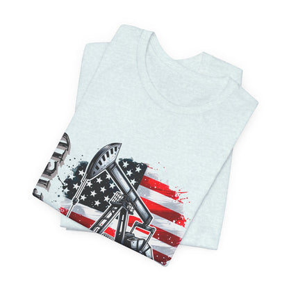 Oilfield USA Flag T-Shirt – American Oil Rig Graphic Tee
