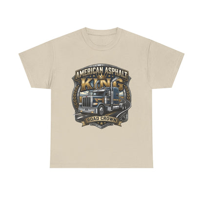 Trucker Tee — "American Asphalt King" Road Crown Semi Truck Graphic Shirt