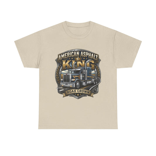 Trucker Tee — "American Asphalt King" Road Crown Semi Truck Graphic Shirt