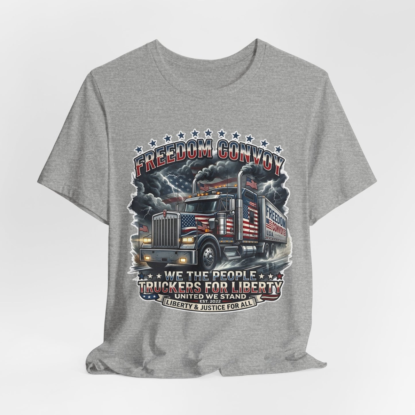 Patriotic Big Rig T-Shirt — "Freedom Convoy: We the People" Graphic Tee