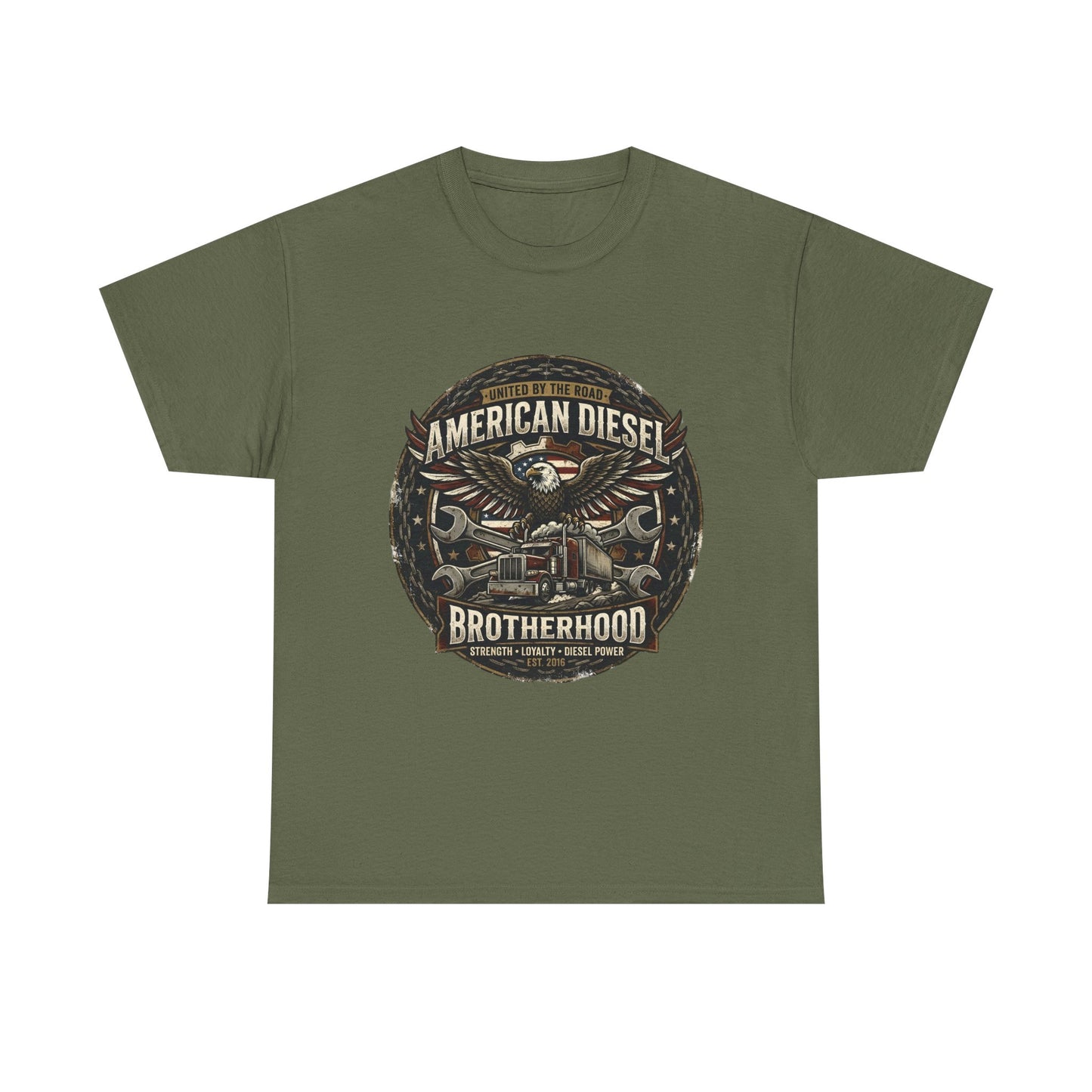 American Diesel Brotherhood T‑Shirt — Vintage Engine Mechanics Tee