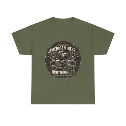 American Diesel Brotherhood T‑Shirt — Vintage Engine Mechanics Tee