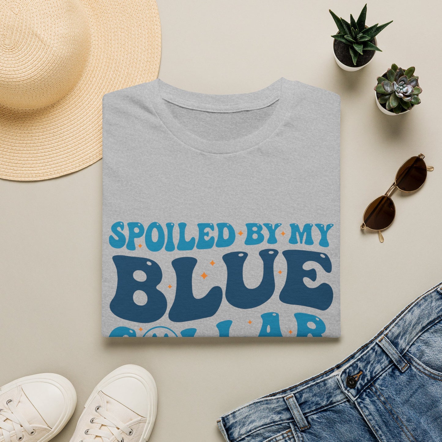 Blue Collar Man T‑Shirt — "Spoiled by My Blue Collar Man" Graphic Tee
