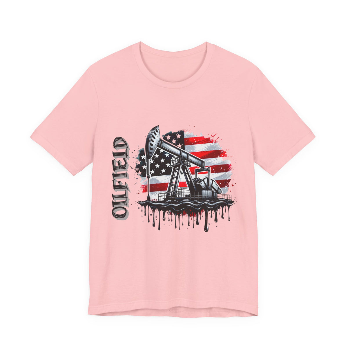 Oilfield USA Flag T-Shirt – American Oil Rig Graphic Tee