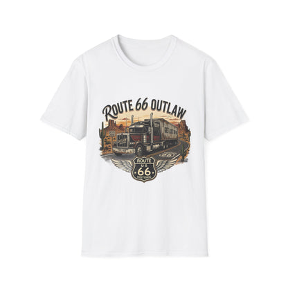 Route 66 Outlaw Trucker T-Shirt — Vintage Road Trip Tee