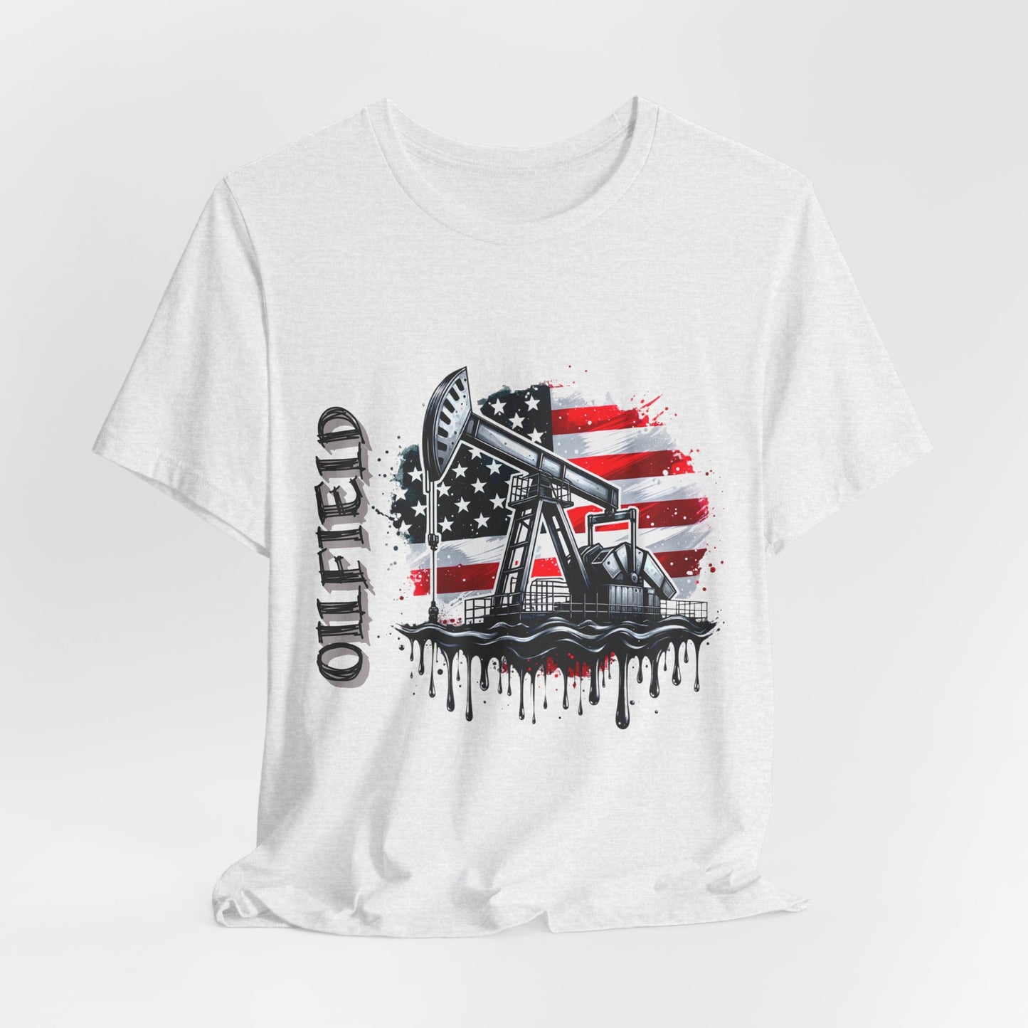 Oilfield USA Flag T-Shirt – American Oil Rig Graphic Tee