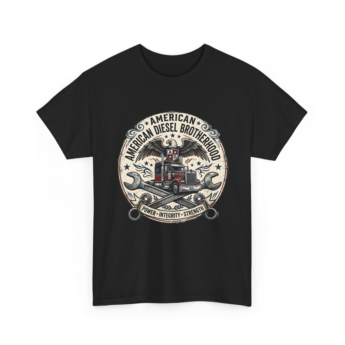 American Diesel Brotherhood T-Shirt — Vintage Trucker Mechanics Tee
