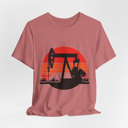 Oilfield Pumpjack Sunset T-Shirt