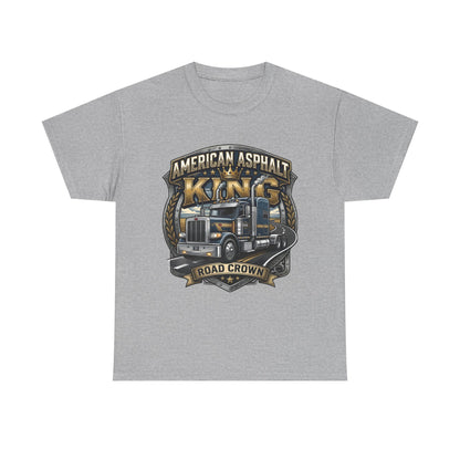 Trucker Tee — "American Asphalt King" Road Crown Semi Truck Graphic Shirt