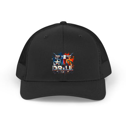 Retro Trucker Hat — American Drill Team Flag Design