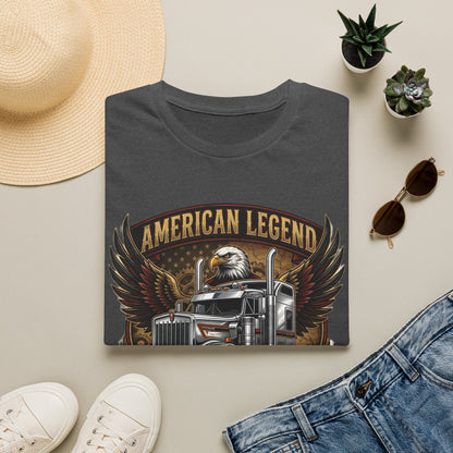 American Legend Trucking T‑Shirt — Eagle & Semi Truck Graphic