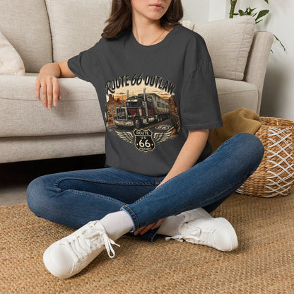 Route 66 Outlaw Trucker T-Shirt — Vintage Road Trip Tee
