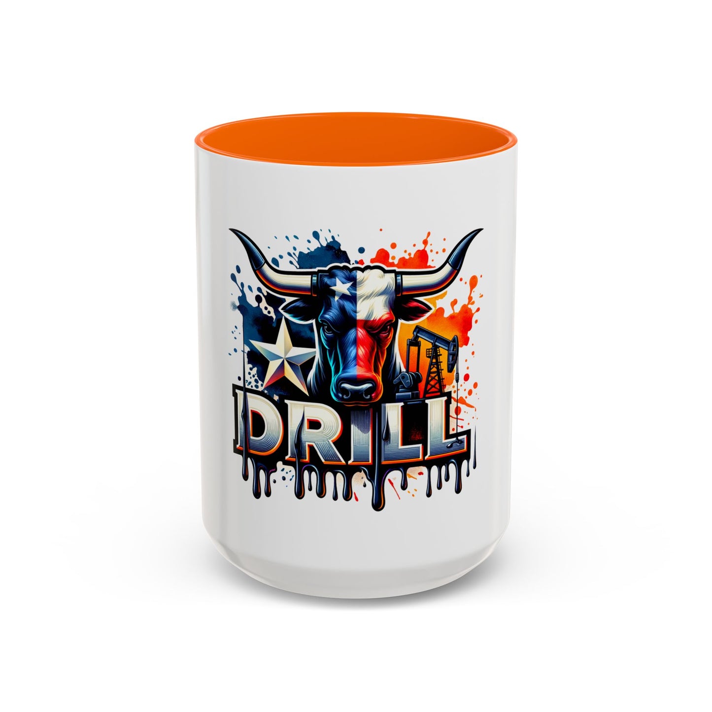 Drill Texas Bull Accent Coffee Mug – Oilfield Patriot 11/15oz