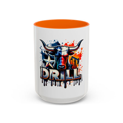 Drill Texas Bull Accent Coffee Mug – Oilfield Patriot 11/15oz