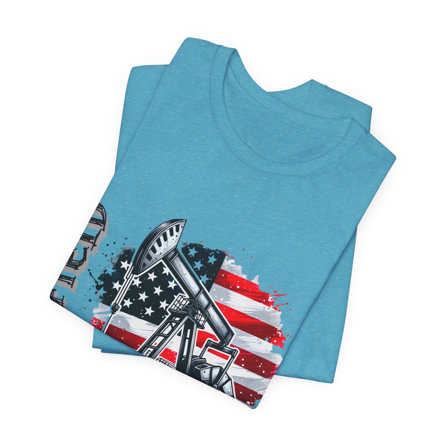 Oilfield USA Flag T-Shirt – American Oil Rig Graphic Tee